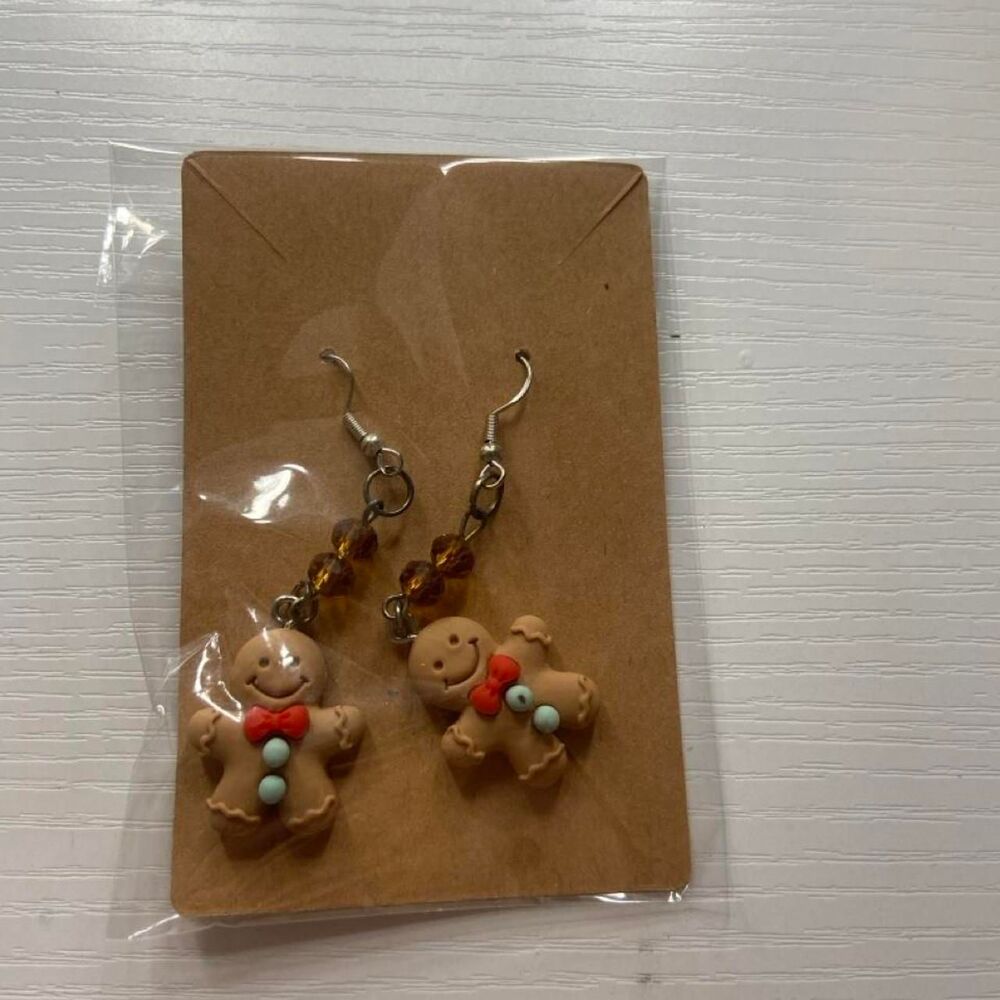 Gingerbread man earrings